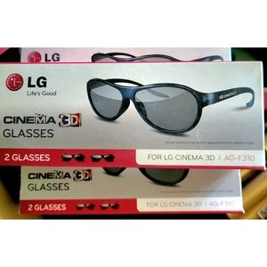 2 Box LOT LG Cinema 3D Glasses - 2 Boxes (2 pairs in each box = 4 pair)